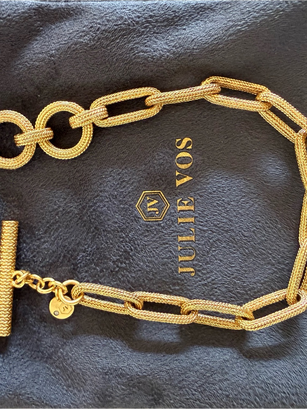 NWOT Julie Vos Cheval paperclip link bracelet - Picture 2 of 3
